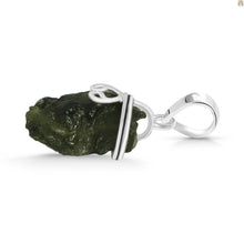 Rough Moldavite Sterling Silver Pendant