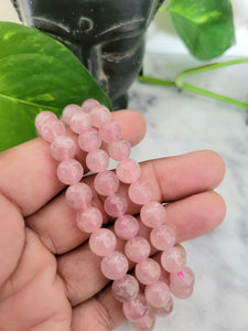 Dark Pink Rose Quartz Crystal Energy Healing Bracelet 8mm