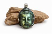 Labradorite Buddha Head Pendant