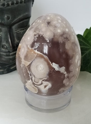Plume Flower Agate Egg