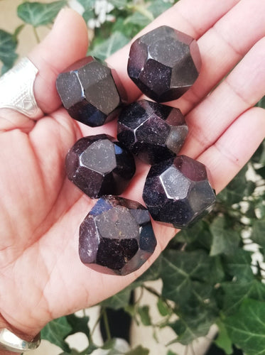 Tumbled Multi-Faceted Garnet Crystal