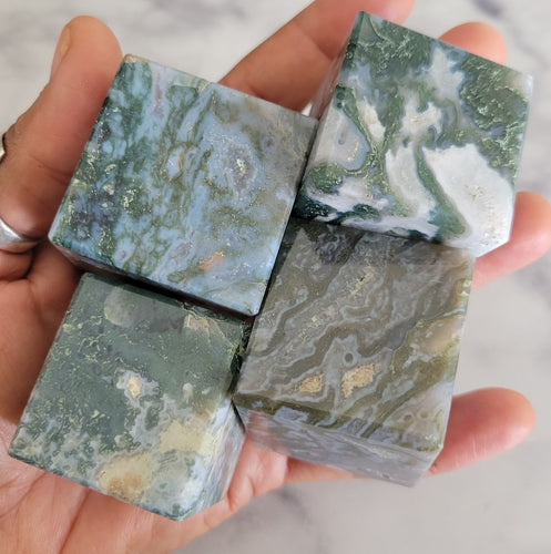 XL Moss Agate Cube