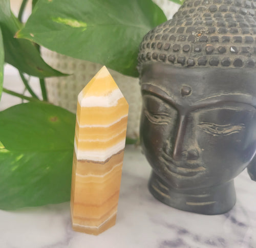 Banded Orange Calcite Tower Point