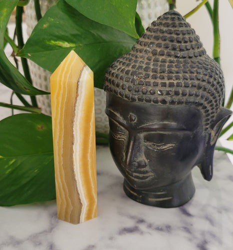 Banded Orange Calcite Tower Point