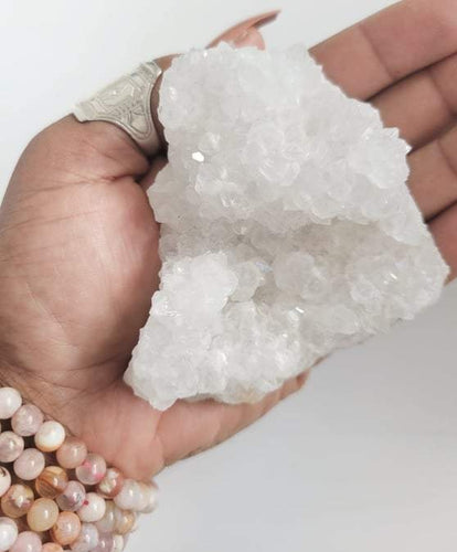 White Calcite Crystal Cluster