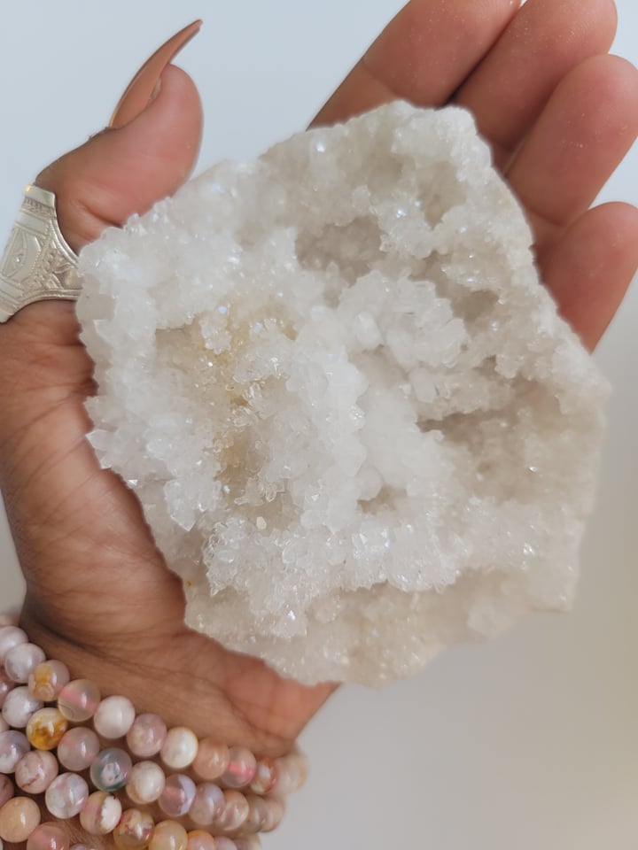 White Calcite Crystal Cluster
