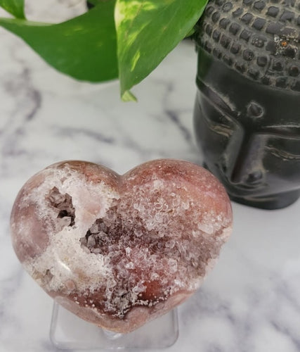Pink Amethyst Heart with Druzy