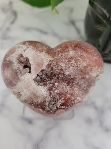 Pink Amethyst Heart with Druzy