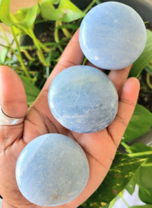 Blue Calcite Palm Stone