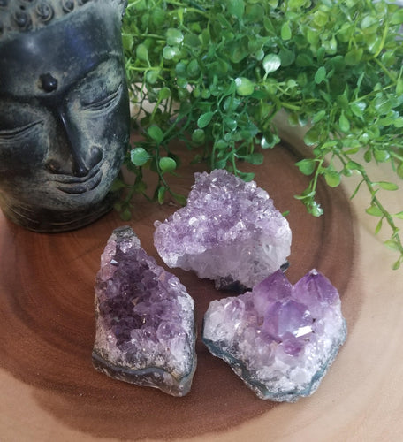 3 Piece Amethyst Crystal Cluster Set