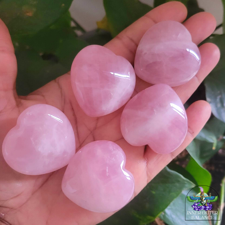 Rose Quartz Puffy Heart