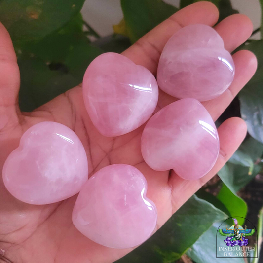 Rose Quartz Puffy Heart