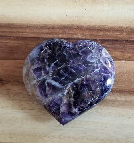 Large Chevron Amethyst Puffy Heart