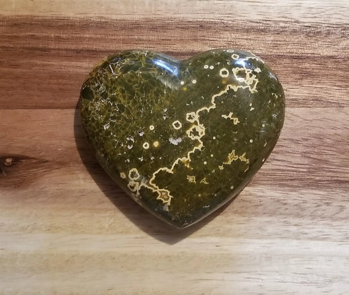 Sea Jasper Puffy Heart