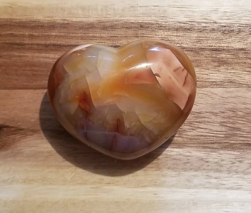 Carnelian Agate Puffy Heart