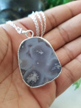 Raw Amethyst Cluster Pendant with Silver Plated Necklace