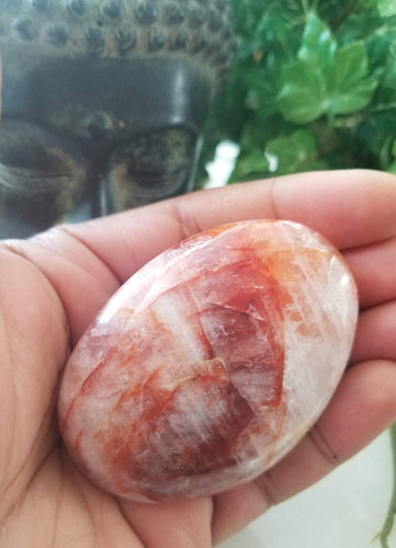 Hematoid Red Fire Quartz Palm Stone