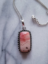 Rhodochrosite Necklace with Sterling Silver Chain