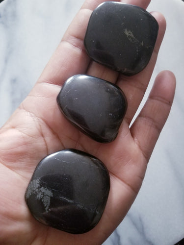 Shungite Flat Irregular Shape Palm Stone