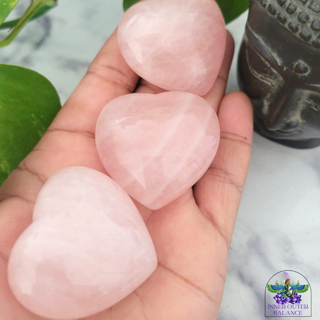 Rose Quartz Puffy Heart