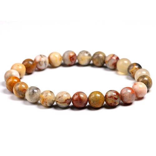 8mm Crazy Lace Agate Stretch Bracelet