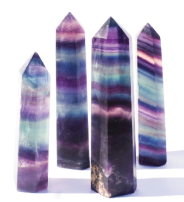 Rainbow Fluorite Crystal Obelisk Points Grade A