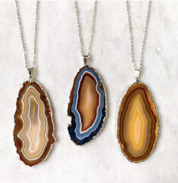 Natural sale agate necklace