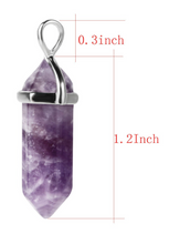 Amethyst Pendant with Faux Leather Cord Necklace
