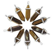 Tiger's Eye Pendant with Faux Leather Cord Necklace