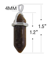 Tiger's Eye Pendant with Faux Leather Cord Necklace