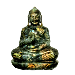 6" Labradorite Buddha Statue