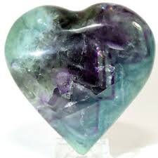 Rainbow Fluorite Puffy Heart