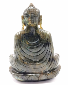 6" Labradorite Buddha Statue